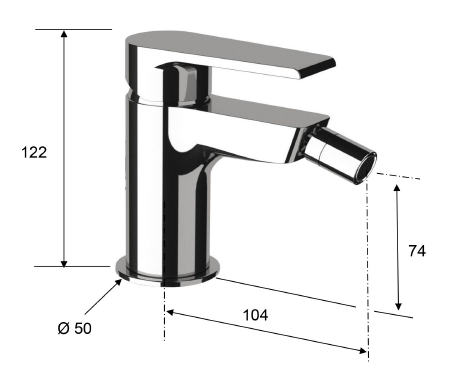 Sapho Kai bateria bidetowa bez korka chrom KA03