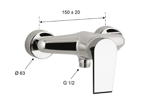 Sapho Kai bateria prysznicowa natynkowa czarny matowy KA11/15