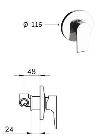 Sapho Kai bateria prysznicowa podtynkowa chrom KA41