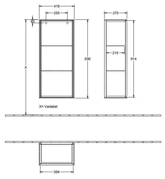 Villeroy&Boch Finion szafka boczna 94cm drzwi prawe z oświetleniem LED Glossy White Lacquer biały G57000GF