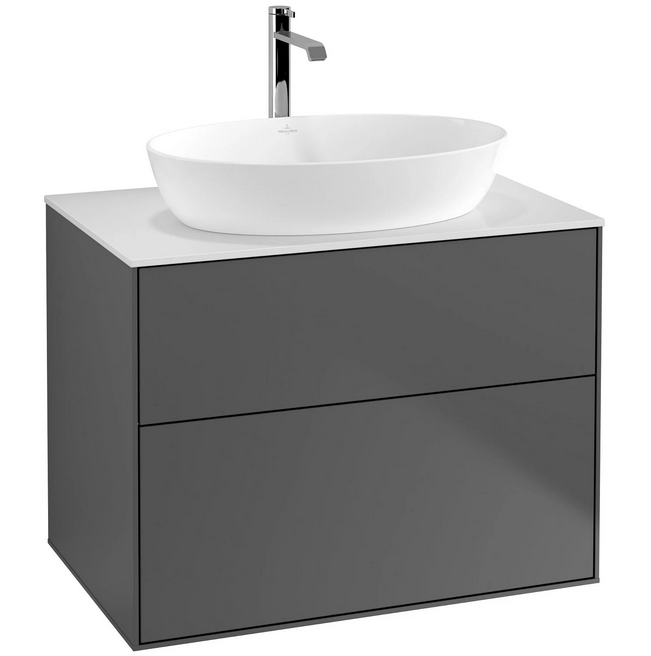 Villeroy&Boch Finion szafka pod umywalkę 80 cm z 2 szufladami Anthracite Matt Lacquer grafit F99100GK