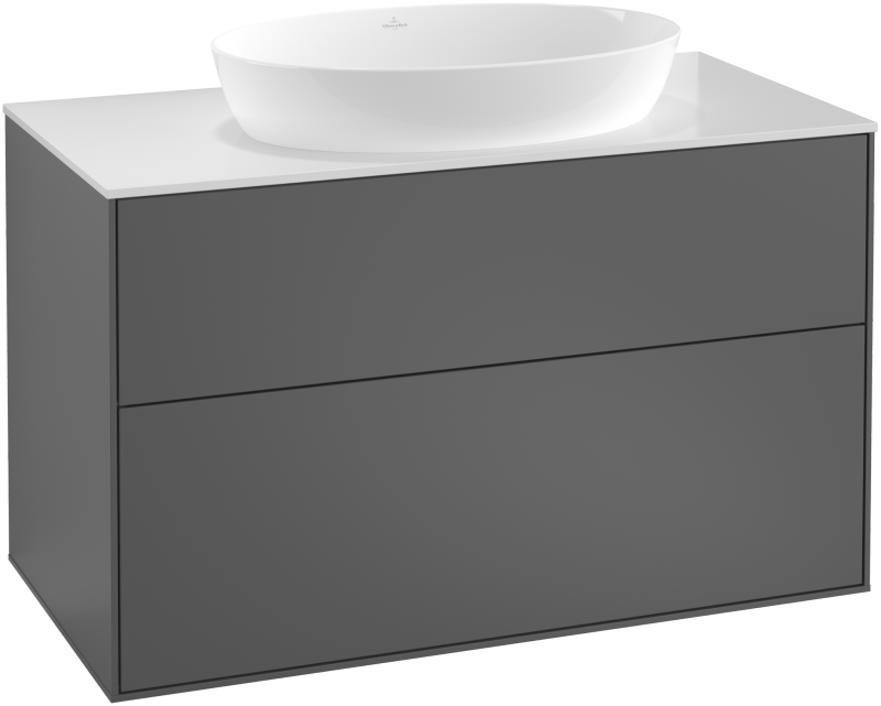 Villeroy&Boch Finion szafka pod umywalkę 100 cm z 2 szufladami Anthracite Matt Lacquer grafit F88100GK