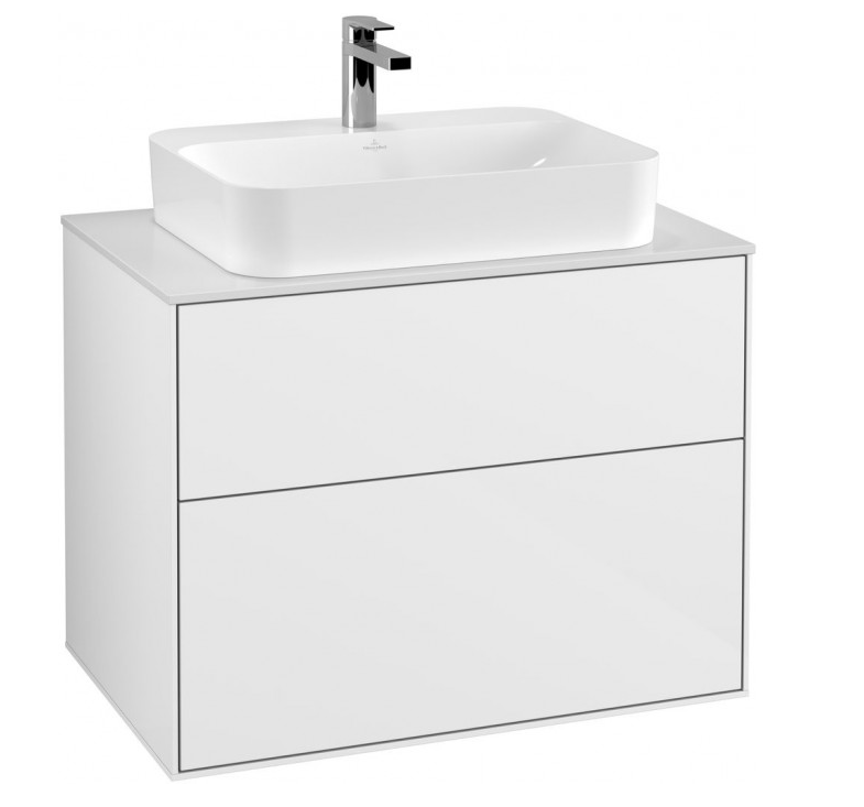 Villeroy&Boch Finion szafka pod umywalkę 80 cm z 2 szufladami Glossy White Lacquer biały F34100GF
