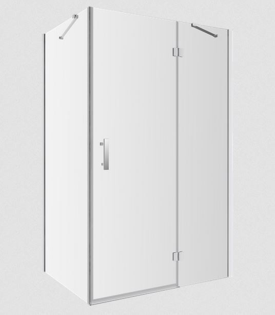 Omnires Manhattan kabina prostokątna 120x100 drzwi otwierane 120 + ścianka boczna 100 L/P chrom połysk przeźroczyste Easy Clean MH1210CRTR