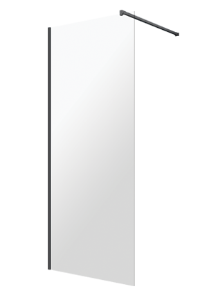 Omnires Marina kabina typu Walk-In 110 cm L/P czarny przeźroczyste Easy Clean DNR11XBLTR