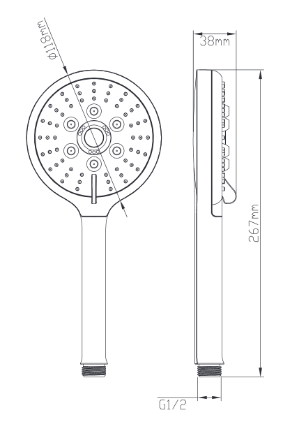 Omnires RIBBON słuchawka prysznicowa chrom RIBBON-RCR