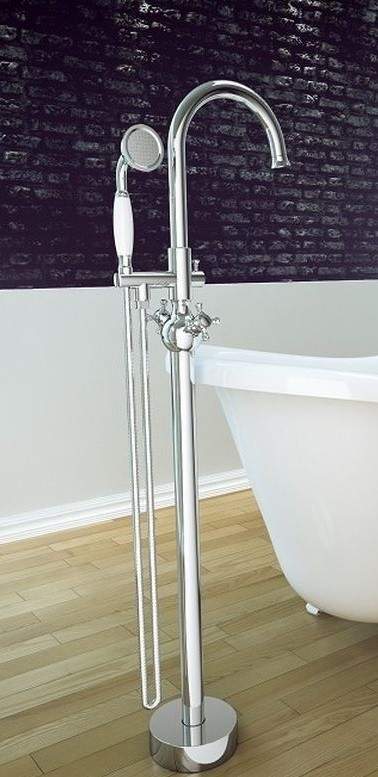 BESCO Retro I bateria wannowa wolnostojąca podłogowa retro chrom połysk BW-RI-CH