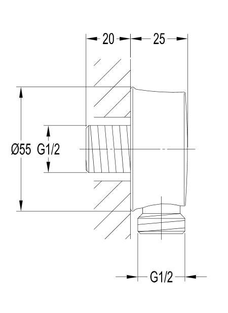 Omnires Armance przyłącze kątowe chrom 8810CR