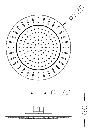 Omnires Nevada deszczownica okrągła 21x21cm biały/chrom WGNEVADACRB