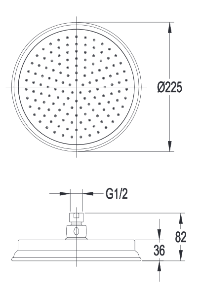 Omnires Armance deszczownica okrągła 22,5x22,5 miedź WGARMANCEORB