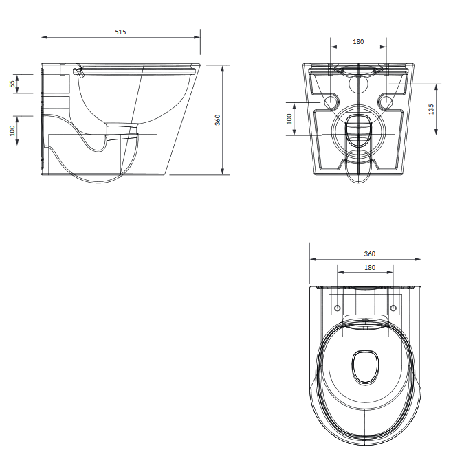 Omnires Tampa muszla wisząca bezkołnierzowa + deska wolnoopadająca TAMPAMWBP