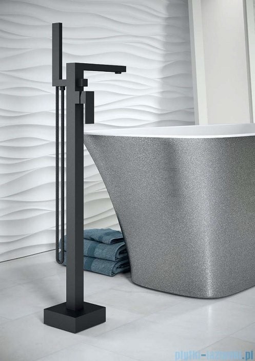 BESCO Varium I bateria wannowa wolnostojąca podłogowa czarny mat BW-V-CZ