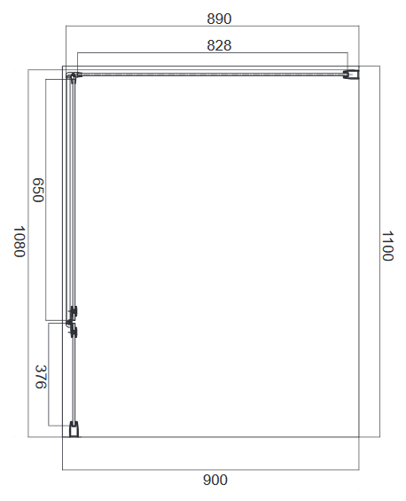 Omnires Manhattan kabina prostokątna 110x90 drzwi otwierane 110 + ścianka boczna 90 L/P chrom połysk przeźroczyste Easy Clean MH1190CRTR