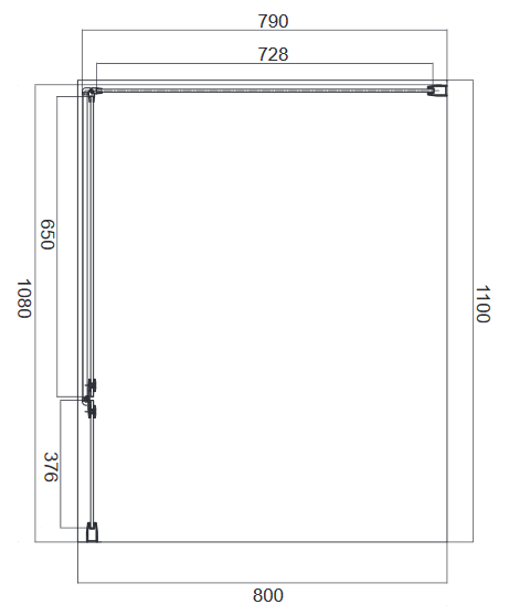 Omnires Manhattan kabina prostokątna 110x80 drzwi otwierane 110 + ścianka boczna 80 L/P chrom połysk przeźroczyste Easy Clean MH1180CRTR