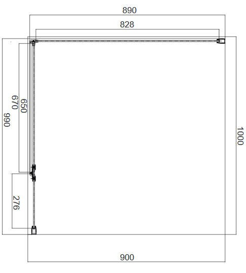 Omnires Manhattan kabina prostokątna 100x90 drzwi otwierane 100 + ścianka boczna 90 L/P chrom połysk przeźroczyste Easy Clean MH1090CRTR