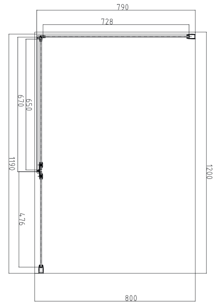 Omnires Manhattan kabina prostokątna 120x80 drzwi otwierane 120 + ścianka boczna 80 L/P chrom połysk przeźroczyste Easy Clean MH1280CRTR
