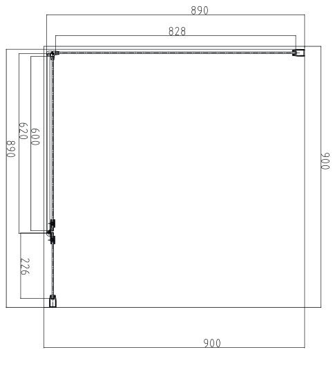 Omnires Manhattan kabina prostokątna 90x90 drzwi otwierane 90 + ścianka boczna 90 L/P chrom połysk przeźroczyste Easy Clean MH9090CRTR