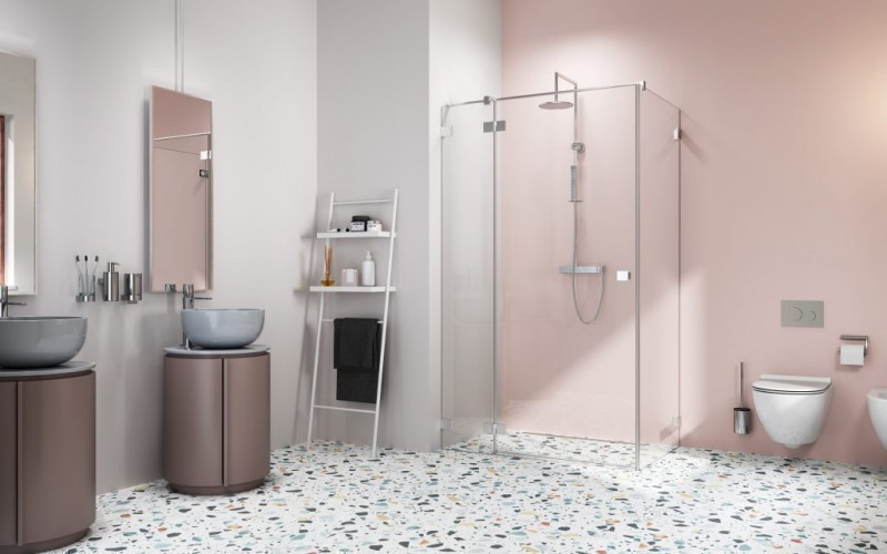 Radaway Essenza Pro KDJ kabina prostokątna 100x80 drzwi otwierane lewe 80 i ścianka 100 chrom przeźroczyste Easy Clean 10097080-01-01L + 10098100-01-01