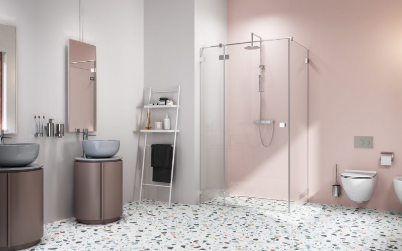 Radaway Essenza Pro KDJ kabina kwadratowa 120x120 drzwi otwierane lewe 120 i ścianka 120 chrom przeźroczyste Easy Clean 10097120-01-01L + 10098120-01-01