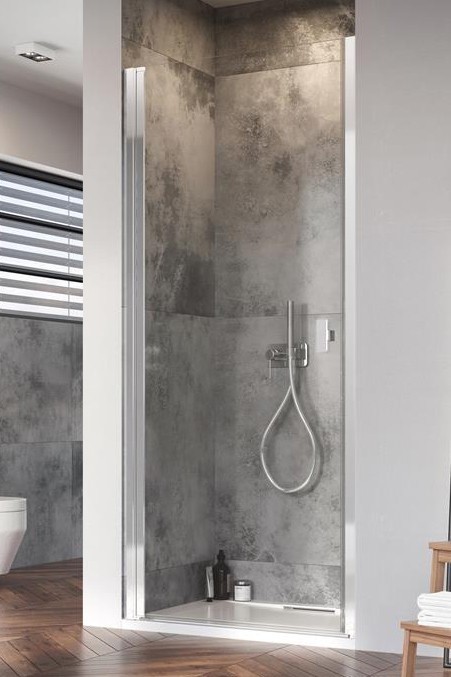 Radaway Nes 8 DWJ I drzwi wnękowe wahadłowe LEWE 90 cm chrom przeźroczyste Easy Clean 10076090-01-01L