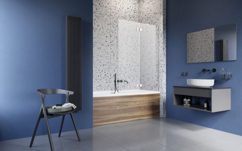 Radaway Essenza Pro PND II parawan nawannowy dwuczęściowy 110 cm prawy chrom przeźroczyste Easy Clean 10102110-01-01R