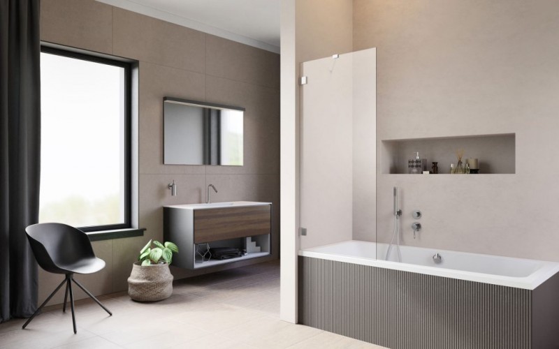 Radaway Essenza Pro PNJ II parawan nawannowy jednoczęściowy 80 cm L/P chrom przeźroczyste Easy Clean 10101080-01-01