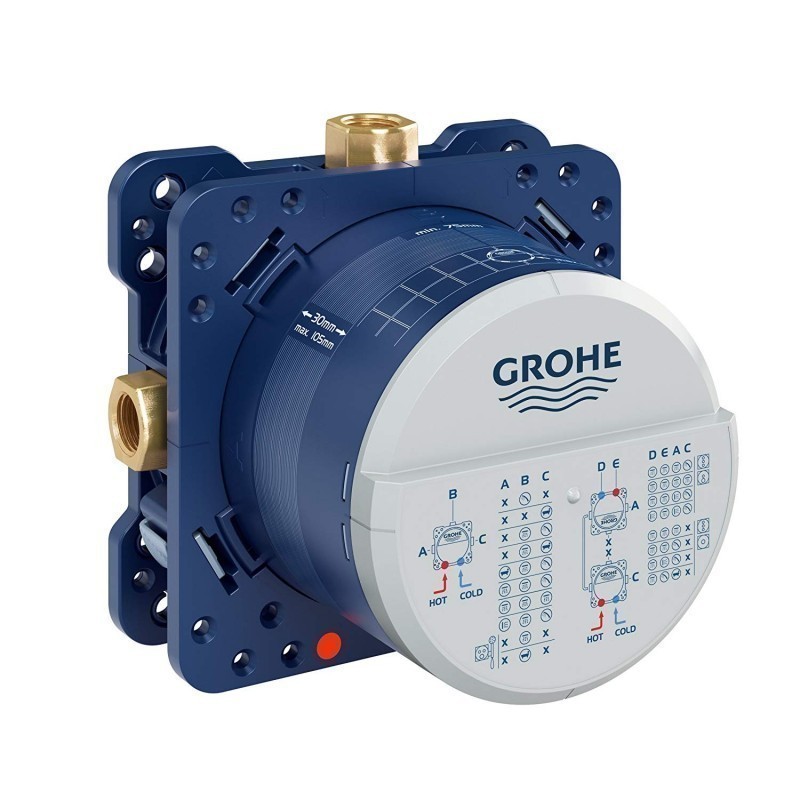 Grohe Grohtherm Smartcontrol zestaw podtynkowy termostatyczny z deszczownicą Hydroland 25x25 cm, słuchawką i wylewką wannową kompletny 29121000WAN02
