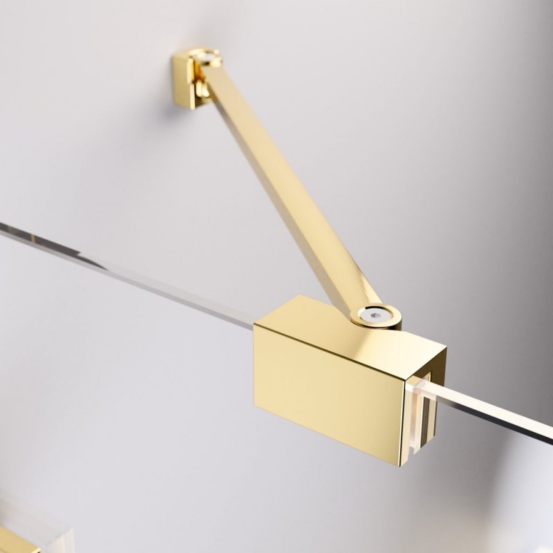 Radaway Essenza Pro Gold PNJ II parawan nawannowy jednoczęściowy 80 cm L/P złoty przeźroczyste Easy Clean 10101080-09-01