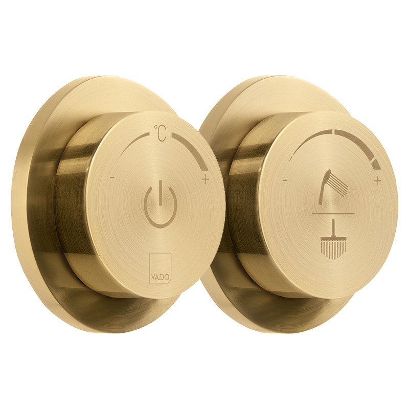 Vado Sensori Moduł termostatyczny 2-drożny z dwiema jednostkami sterującymi złoto szczotkowane IND-DIA2000-BRG