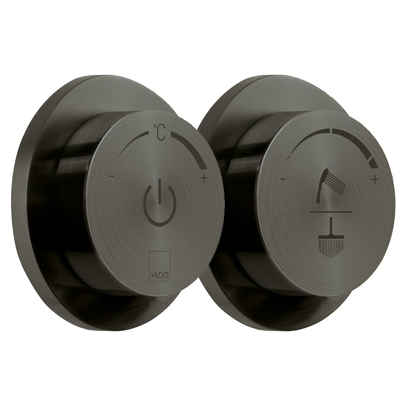 Vado Sensori Moduł termostatyczny 2-drożny z dwiema jednostkami sterującymi czarny szczotkowany IND-DIA2000-BLK