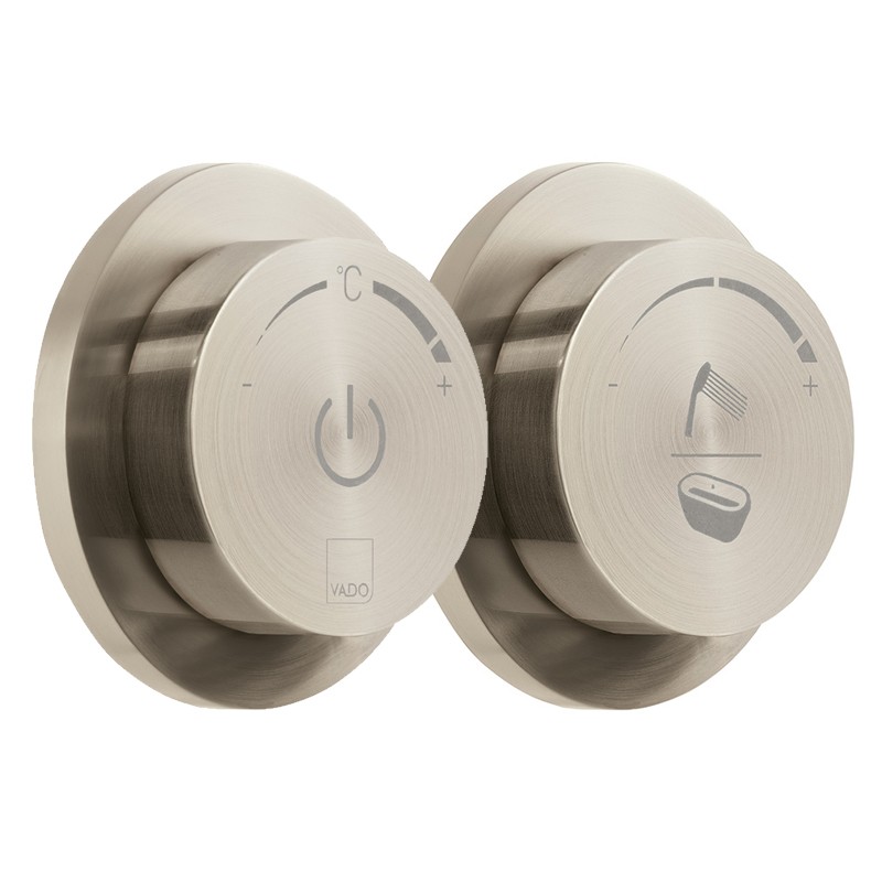 Vado Sensori Moduł termostatyczny 2-drożny z dwiema jednostkami sterującymi nikiel szczotkowany IND-DIA2700-BRN