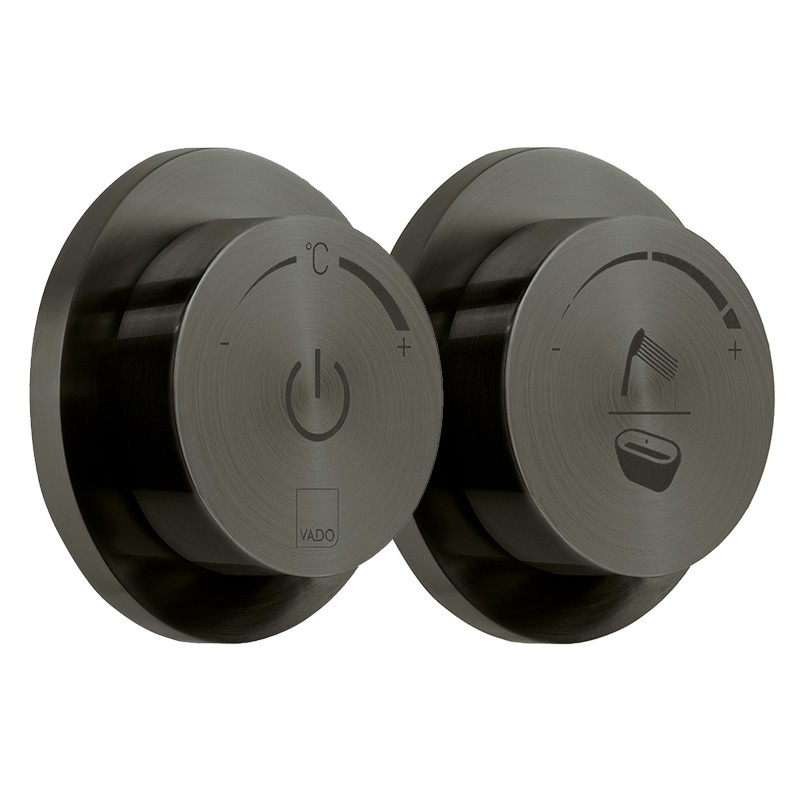 Vado Sensori Moduł termostatyczny 2-drożny z dwiema jednostkami sterującymi czarny szczotkowany IND-DIA2700-BLK