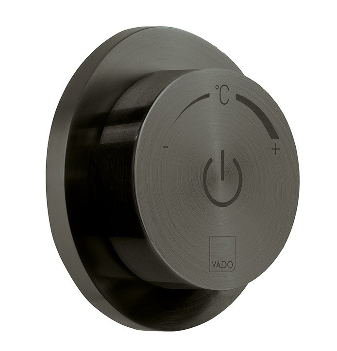 Vado Sensori Moduł termostatyczny 1-drożny z jednostką sterującą czarny szczotkowany IND-DIA1000-BLK