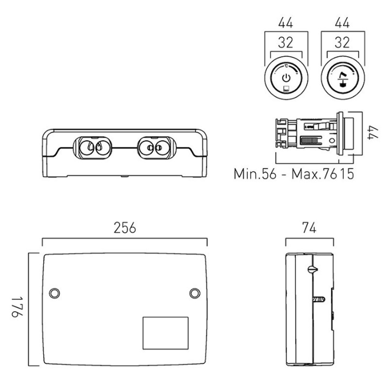 Vado Sensori Moduł termostatyczny 2-drożny z dwiema jednostkami sterującymi czarny szczotkowany IND-DIA2000-BLK