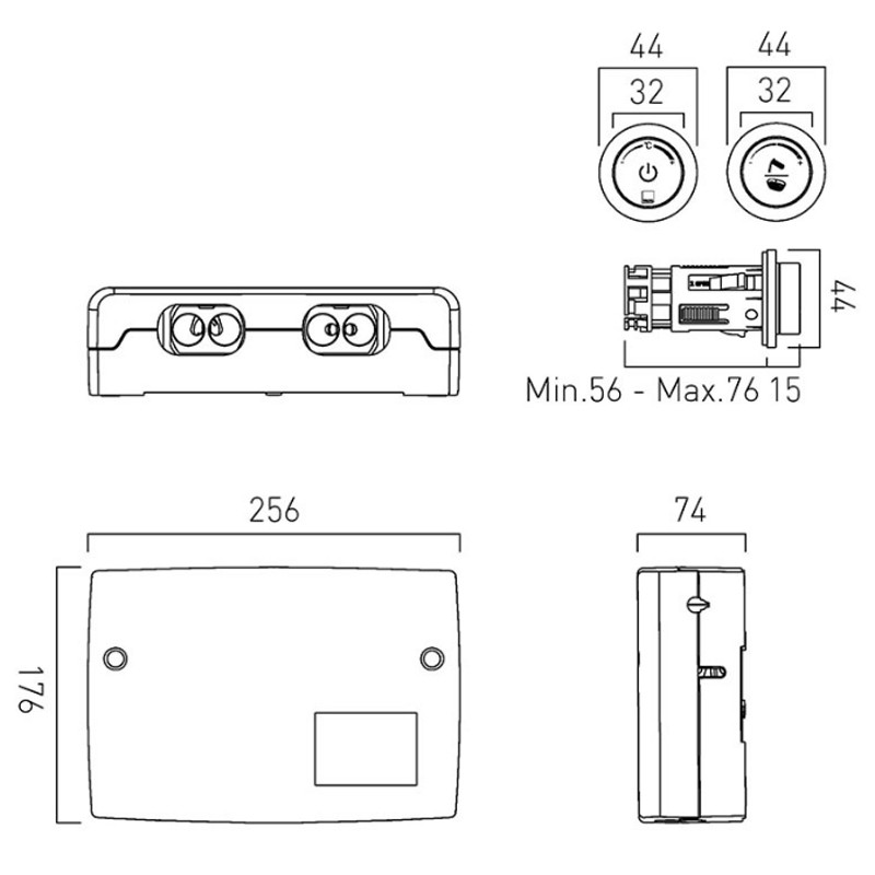 Vado Sensori Moduł termostatyczny 2-drożny z dwiema jednostkami sterującymi czarny szczotkowany IND-DIA2700-BLK