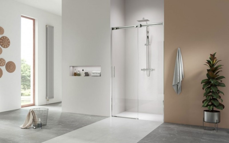 Radaway Espera Pro DWJ drzwi przesuwne 110 cm prawe chrom przeźroczyste Easy Clean 10090110-01-01R + 10091110-01-01R