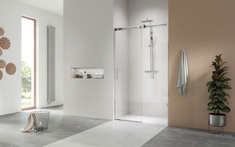 Radaway Espera Pro DWJ drzwi przesuwne 140 cm prawe chrom przeźroczyste Easy Clean 10090140-01-01R + 10091140-01-01R