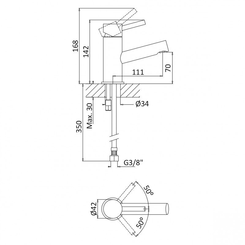 Bruma Lusitano bateria umywalkowa bez korka złoto szczotkowane PVD sunrise 107 010 1PR