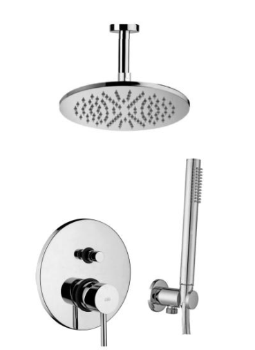 Paffoni Stick zestaw prysznicowy z baterią podtynkową i deszczownicą slim 30 cm chrom SK015ZSU2B