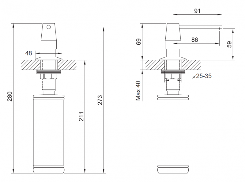 Blue Water dozownik do płynu lub mydła okrągły złoty