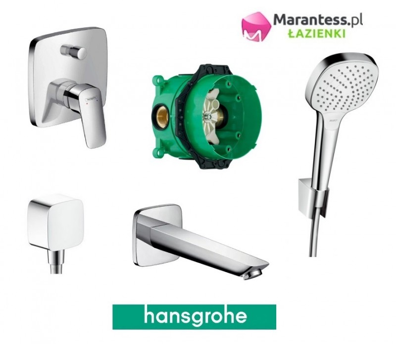 Hansgrohe Logis zestaw podtynkowy z wylewką do wanny i słuchawką Croma Select E Vario/Porter's