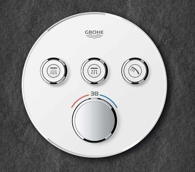 Grohe Grohtherm Smartcontrol zestaw podtynkowy termostatyczny z deszczownicą Hydroland 25x25 cm, słuchawką i wylewką wannową kompletny 29121000WAN02