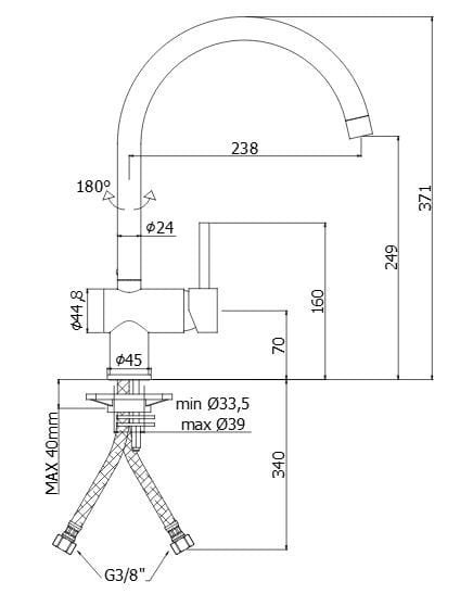 Paffoni Light bateria kuchenna zlewozmywakowa złoty szczotkowany LIG280HGSP