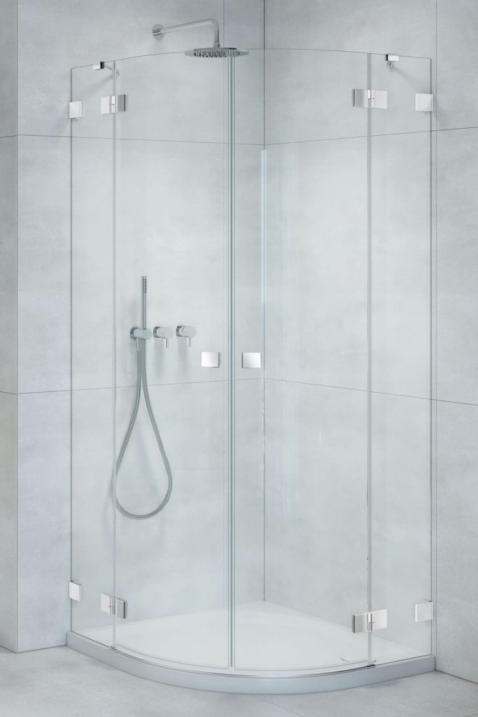 Radaway Essenza Pro PDD kabina półokrągła 100x100 drzwi otwierane chrom przeźroczyste Easy Clean 10095100-01-01L + 10095100-01-01R