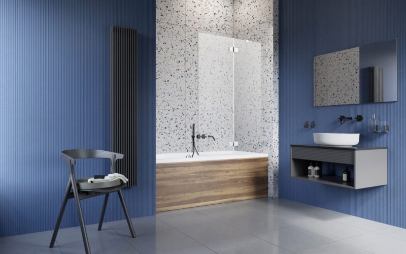 Radaway Essenza Pro PND II parawan nawannowy dwuczęściowy 130 cm prawy chrom przeźroczyste Easy Clean 10102130-01-01R