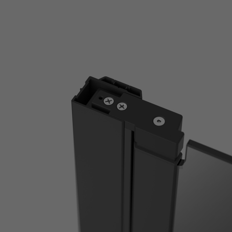 Radaway Nes Black PTD kabina pięciokątna 90x90 drzwi dwuczęściowe wahadłowe czarny przeźroczyste Easy Clean 10051000-54-01 + 10051600-54-01