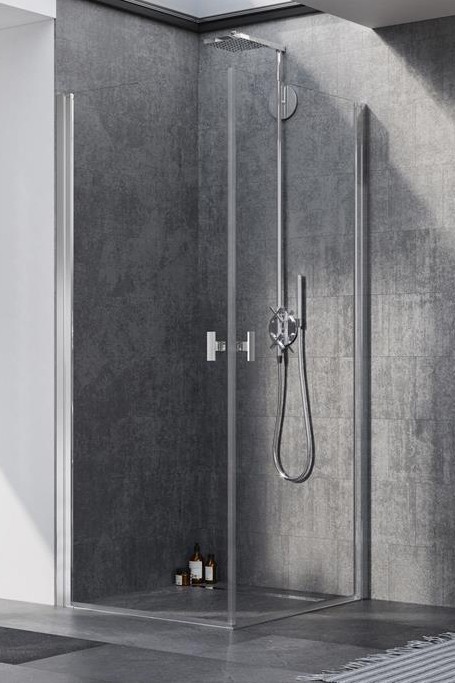 Radaway Nes 8 KDD I kabina prostokątna  100Lx80R drzwi wahadłowe chrom przeźroczyste Easy Clean 10071100-01-01L + 10071080-01-01R