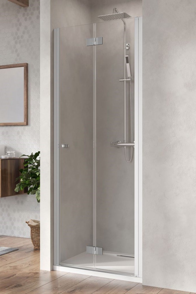 Radaway Nes 8 DWB drzwi wnękowe składane PRAWE 80 cm chrom przeźroczyste Easy Clean 10079080-01-01R