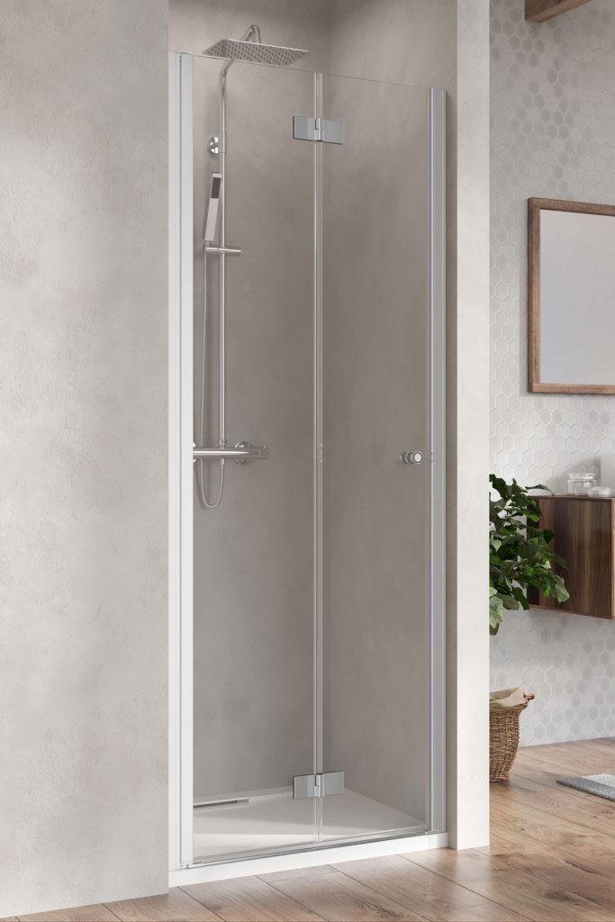 Radaway Nes 8 DWB drzwi wnękowe składane LEWE 70 cm chrom przeźroczyste Easy Clean 10079070-01-01L