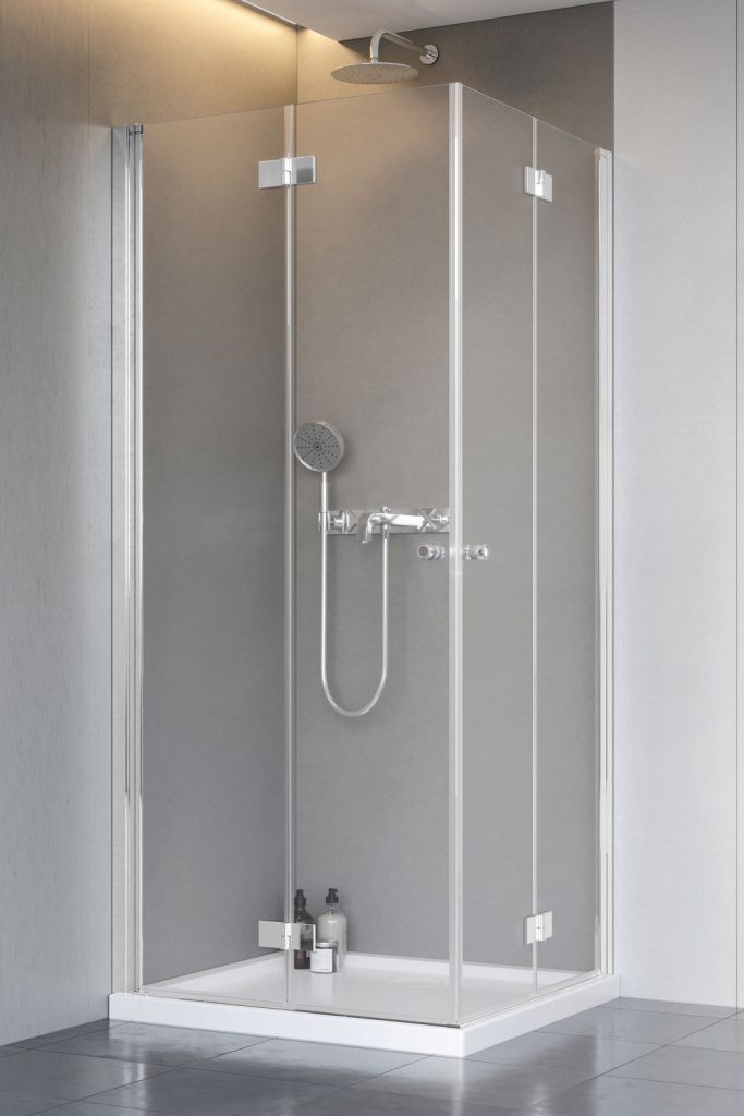 Radaway Nes 8 KDD B kabina kwadratowa 80x80 drzwi składane chrom przeźroczyste Easy Clean 10074080-01-01L + 10074080-01-01R